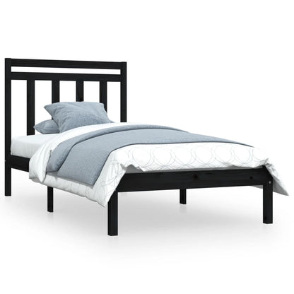 Bed Frame without Mattress Black 100x200 cm Solid Wood