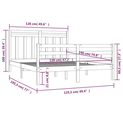 Bed Frame without Mattress 120x190 cm Small Double Solid Wood