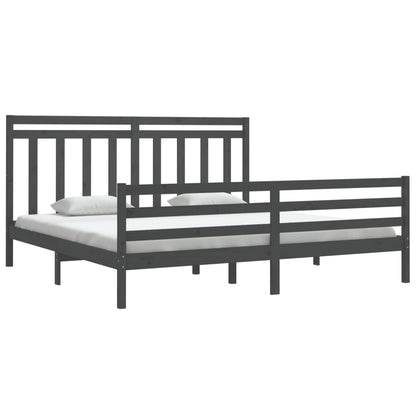 Bed Frame without Mattress Grey 200x200 cm Solid Wood