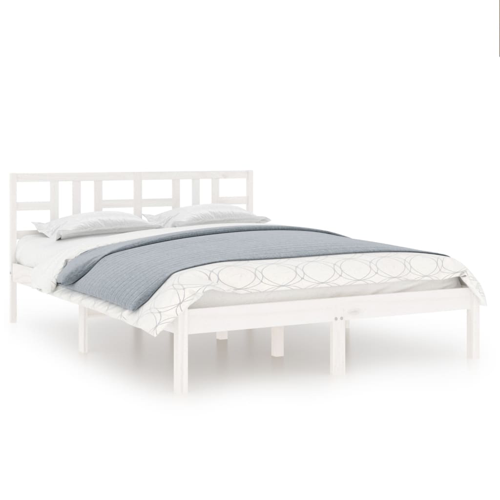Bed Frame without Mattress White 120x190 cm Small Double Solid Wood