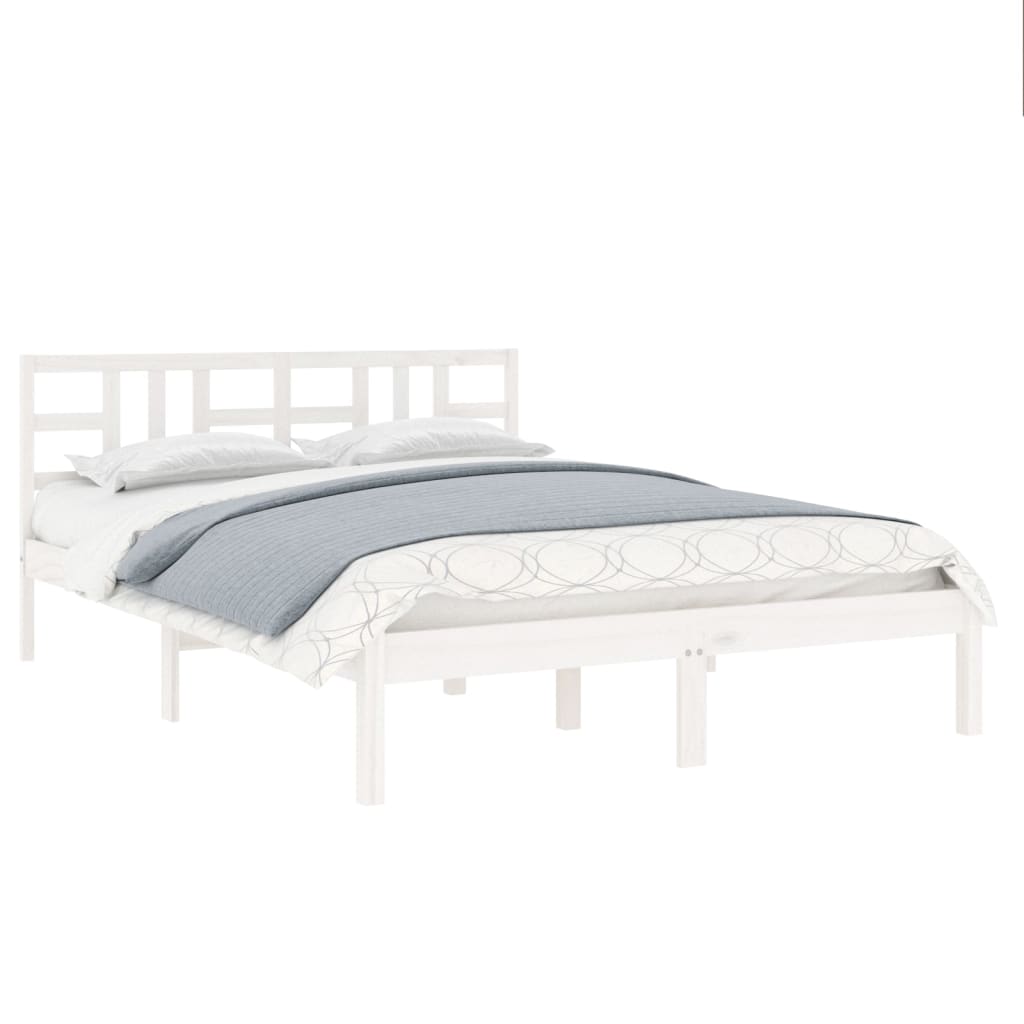 Bed Frame without Mattress White 120x190 cm Small Double Solid Wood