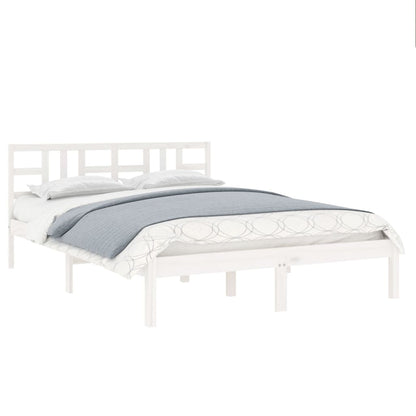 Bed Frame without Mattress White 120x190 cm Small Double Solid Wood