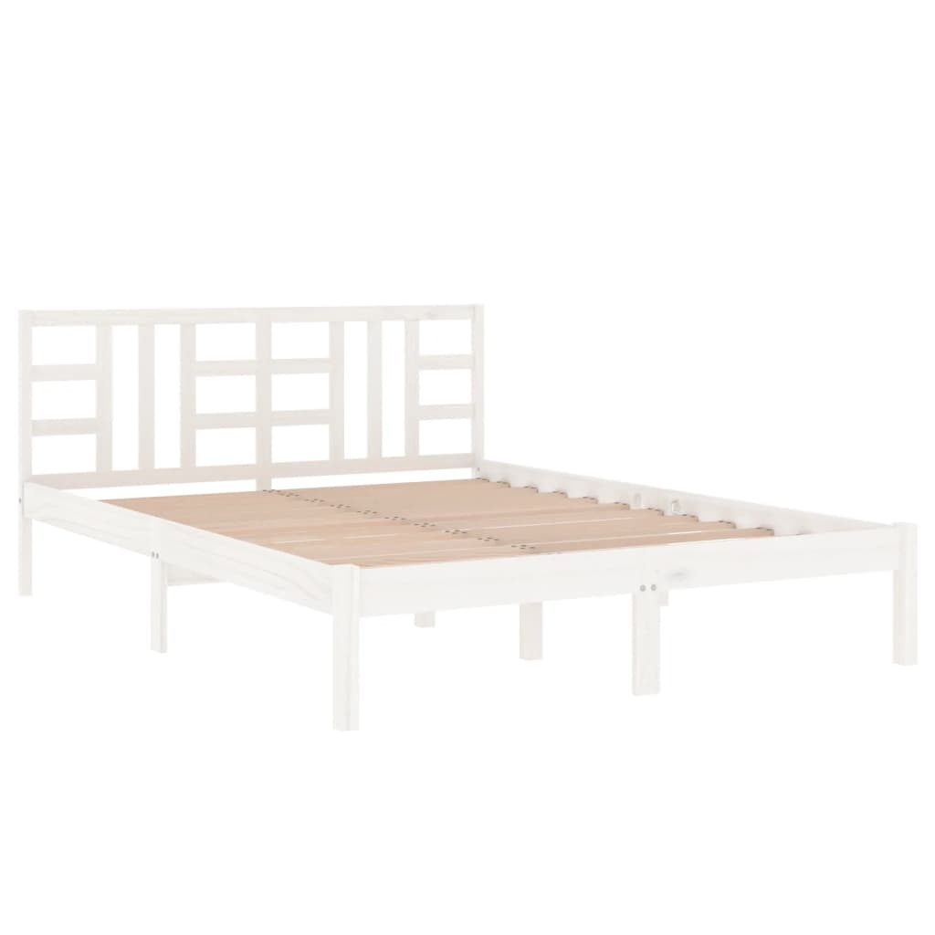 Bed Frame without Mattress White 120x190 cm Small Double Solid Wood