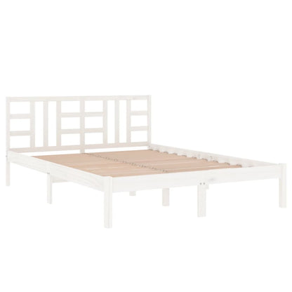 Bed Frame without Mattress White 120x190 cm Small Double Solid Wood