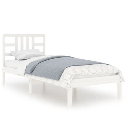 Bed Frame without Mattress White 100x200 cm Solid Wood