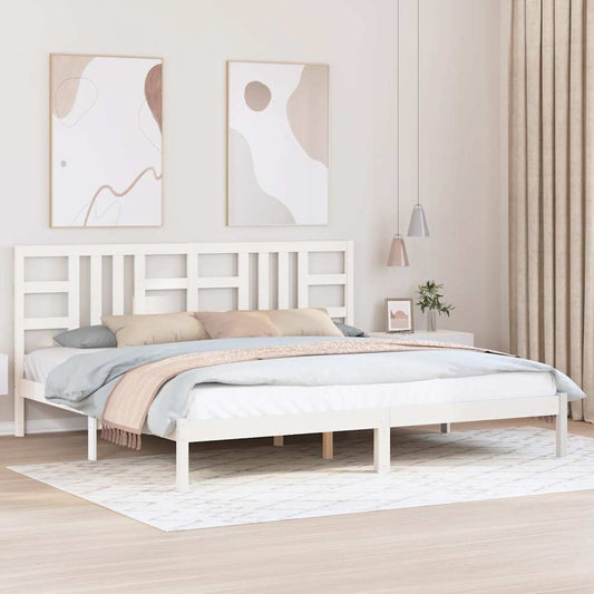 Bed Frame without Mattress White 200x200 cm Solid Wood