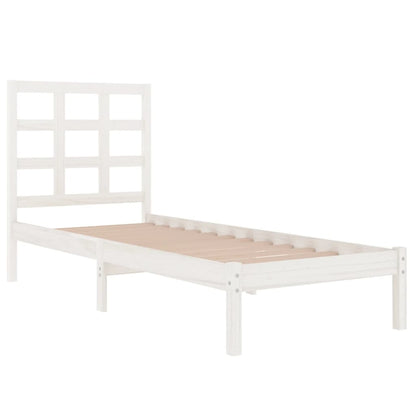 Bed Frame without Mattress White 75x190 cm Small Single Solid Wood