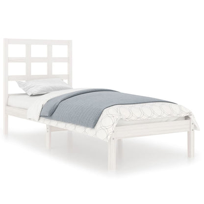 Bed Frame without Mattress White 90x190 cm Single Solid Wood