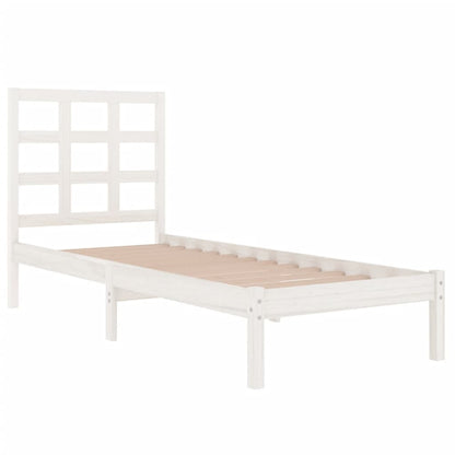 Bed Frame without Mattress White 90x190 cm Single Solid Wood