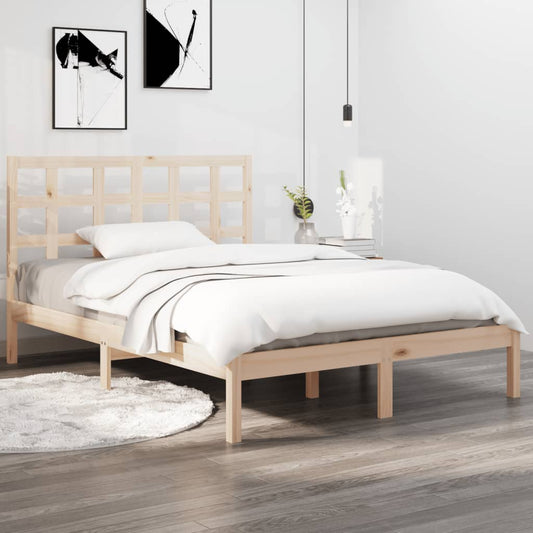 Bed Frame without Mattress 135x190 cm Double Solid Wood