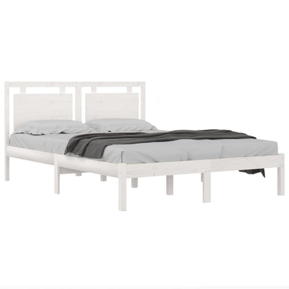 Bed Frame without Mattress White 120x190 cm Small Double Solid Wood