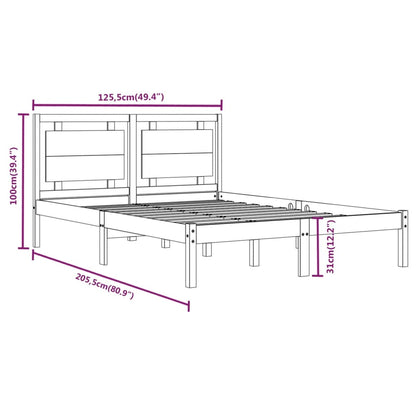 Bed Frame without Mattress White 120x200 cm Solid Wood