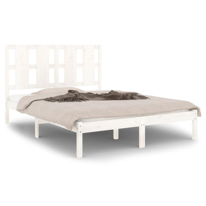 Bed Frame without Mattress White 120x190 cm Small Double Solid Wood