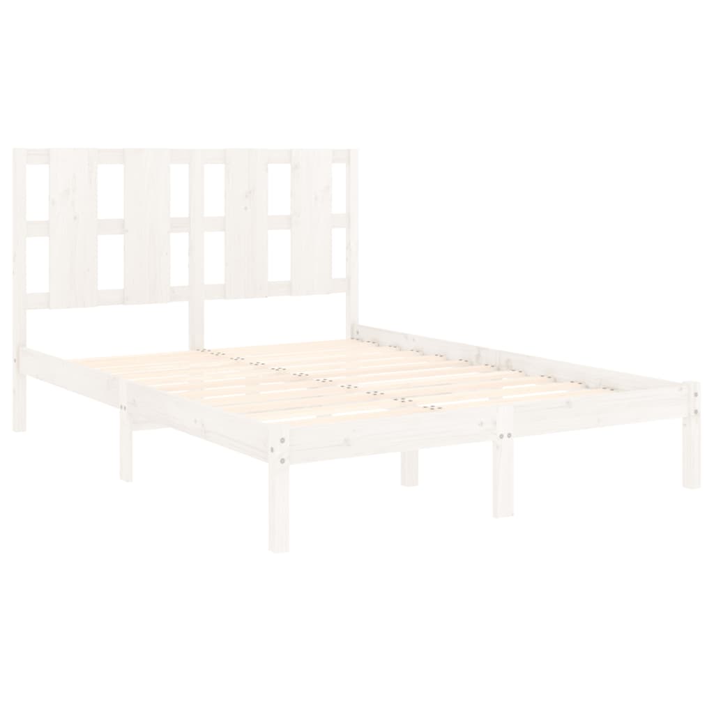 Bed Frame without Mattress White 120x190 cm Small Double Solid Wood