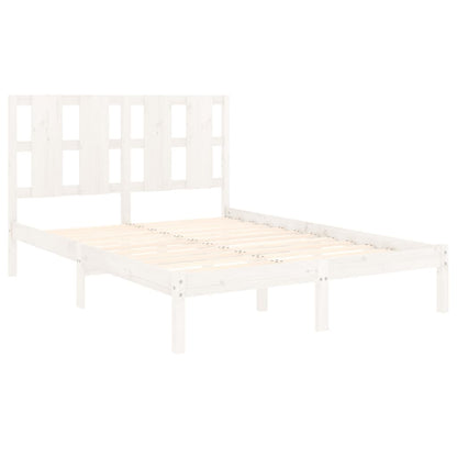 Bed Frame without Mattress White 120x190 cm Small Double Solid Wood