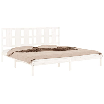 Bed Frame without Mattress White 180x200 cm Super King Solid Wood