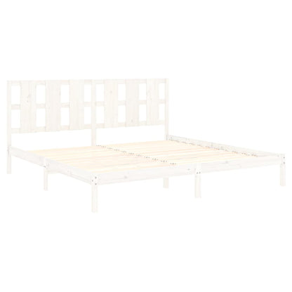 Bed Frame without Mattress White 180x200 cm Super King Solid Wood
