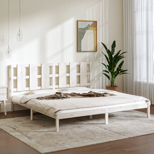 Bed Frame without Mattress White 180x200 cm Super King Solid Wood