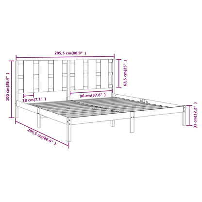 Bed Frame without Mattress Honey Brown 200x200 cm Solid Wood Pine