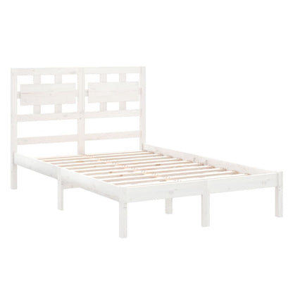Bed Frame without Mattress White 120x200 cm Solid Wood