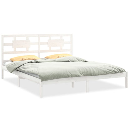 Bed Frame without Mattress White 180x200 cm Super King Solid Wood
