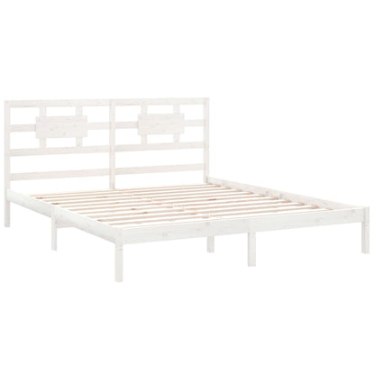 Bed Frame without Mattress White 180x200 cm Super King Solid Wood
