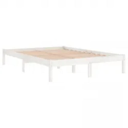 Bed Frame without Mattress White 180x200 cm Super King Solid Wood