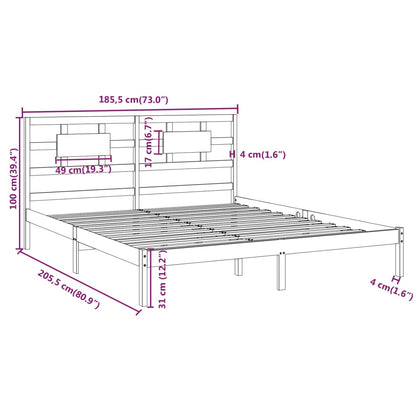 Bed Frame without Mattress White 180x200 cm Super King Solid Wood