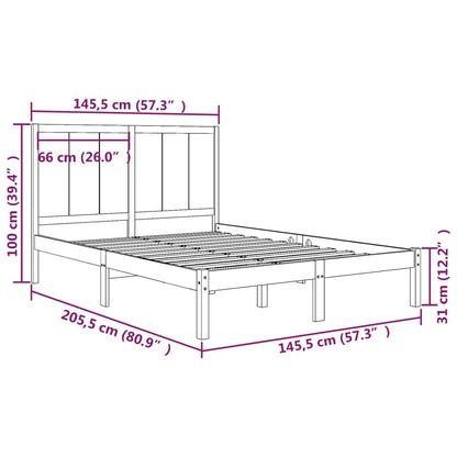 Bed Frame without Mattress 140x200 cm Solid Wood Pine