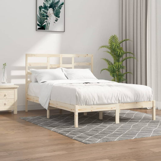 Bed Frame without Mattress Solid Wood 150x200 cm King Size King Size