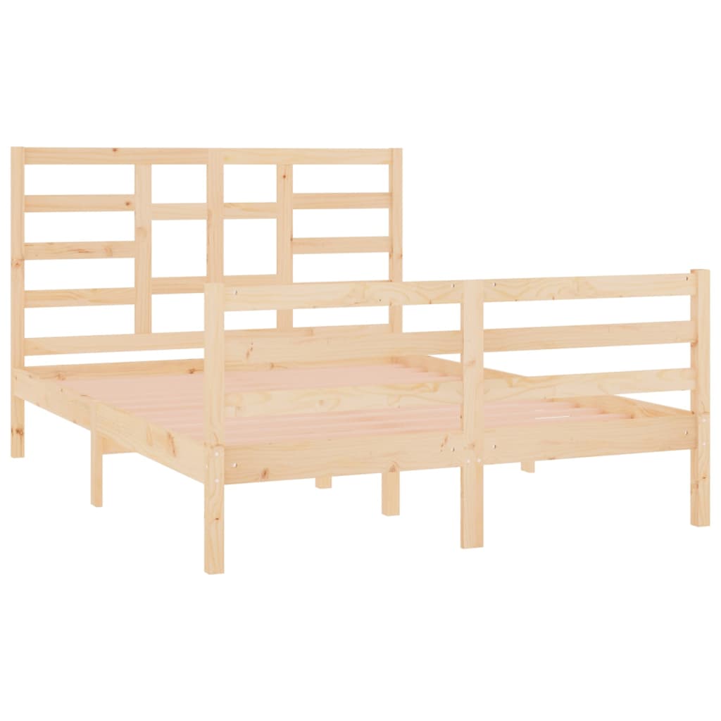 Bed Frame without Mattress Solid Wood 120x190 cm Small Double