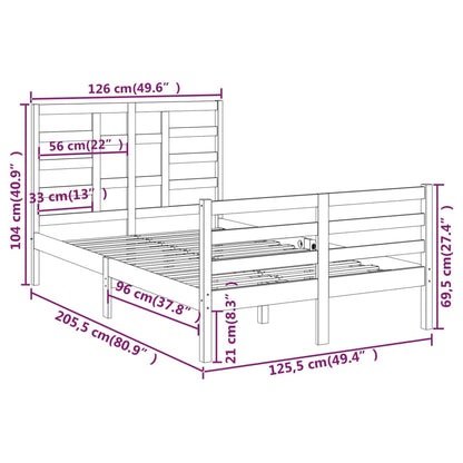 Bed Frame without Mattress Solid Wood 120x200 cm