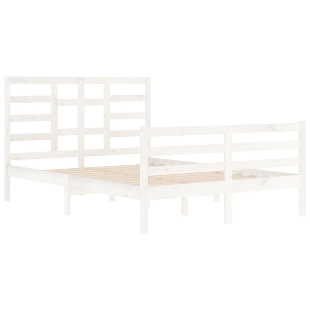 Bed Frame without Mattress White Solid Wood 140x200 cm