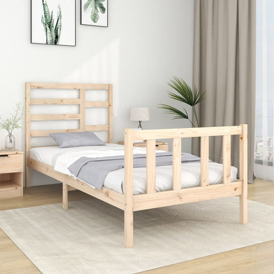 Bed Frame without Mattress Solid Wood 75x190 cm Small Single