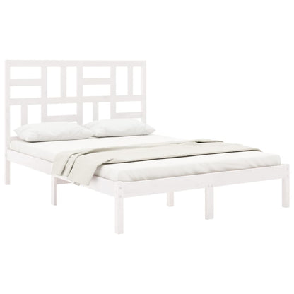 Bed Frame without Mattress White Solid Wood 120x200 cm