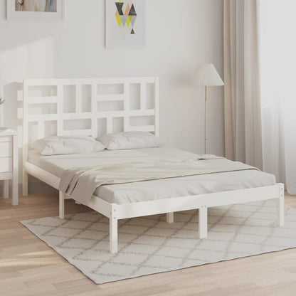 Bed Frame without Mattress White Solid Wood 120x200 cm