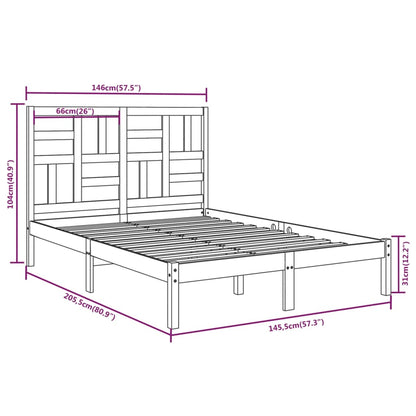 Bed Frame without Mattress Solid Wood 140x200 cm