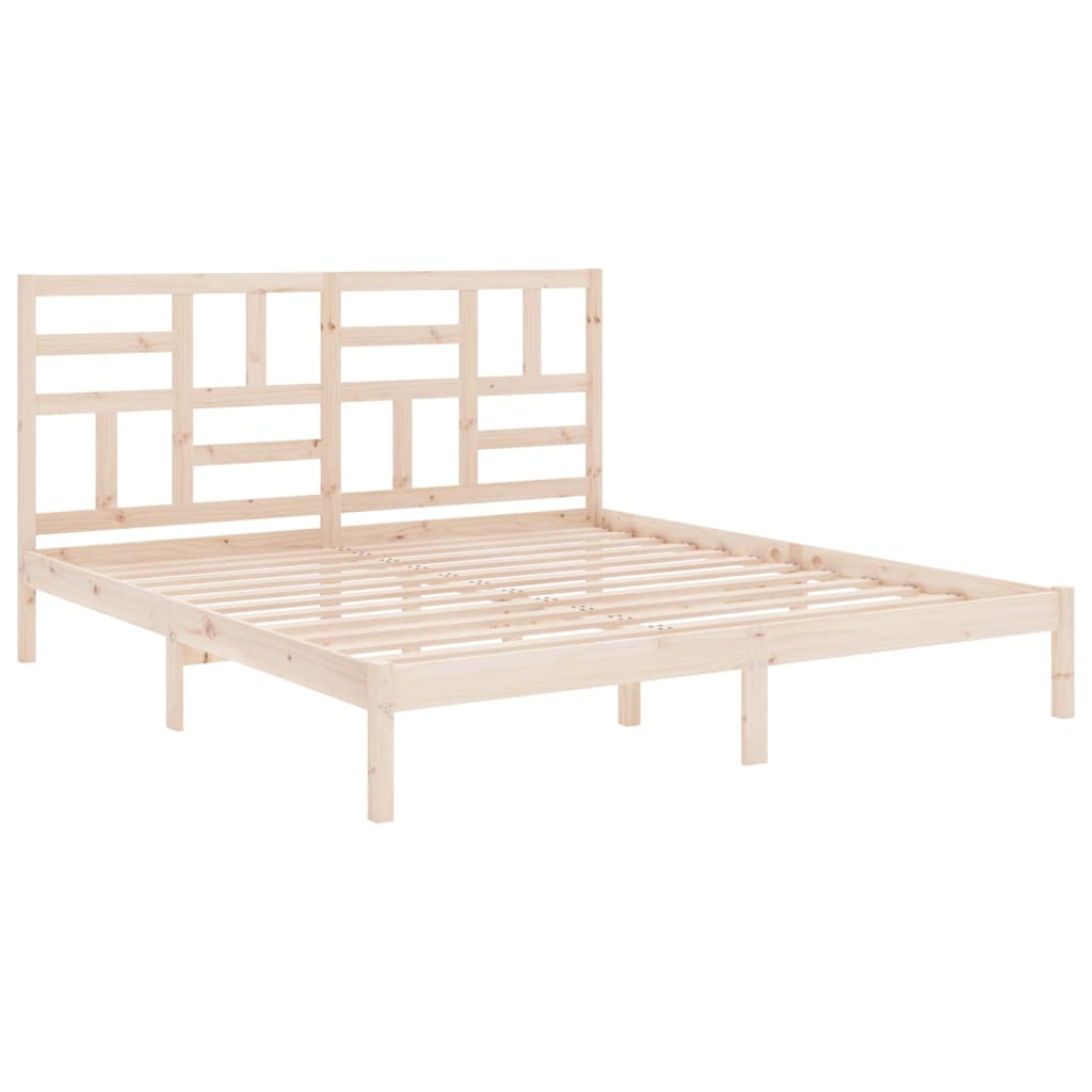 Bed Frame without Mattress Solid Wood 180x200 cm Super King