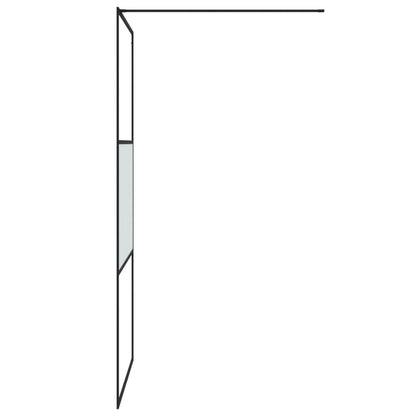 Walk-in Shower Wall Black 100x195 cm Half Frosted ESG Glass