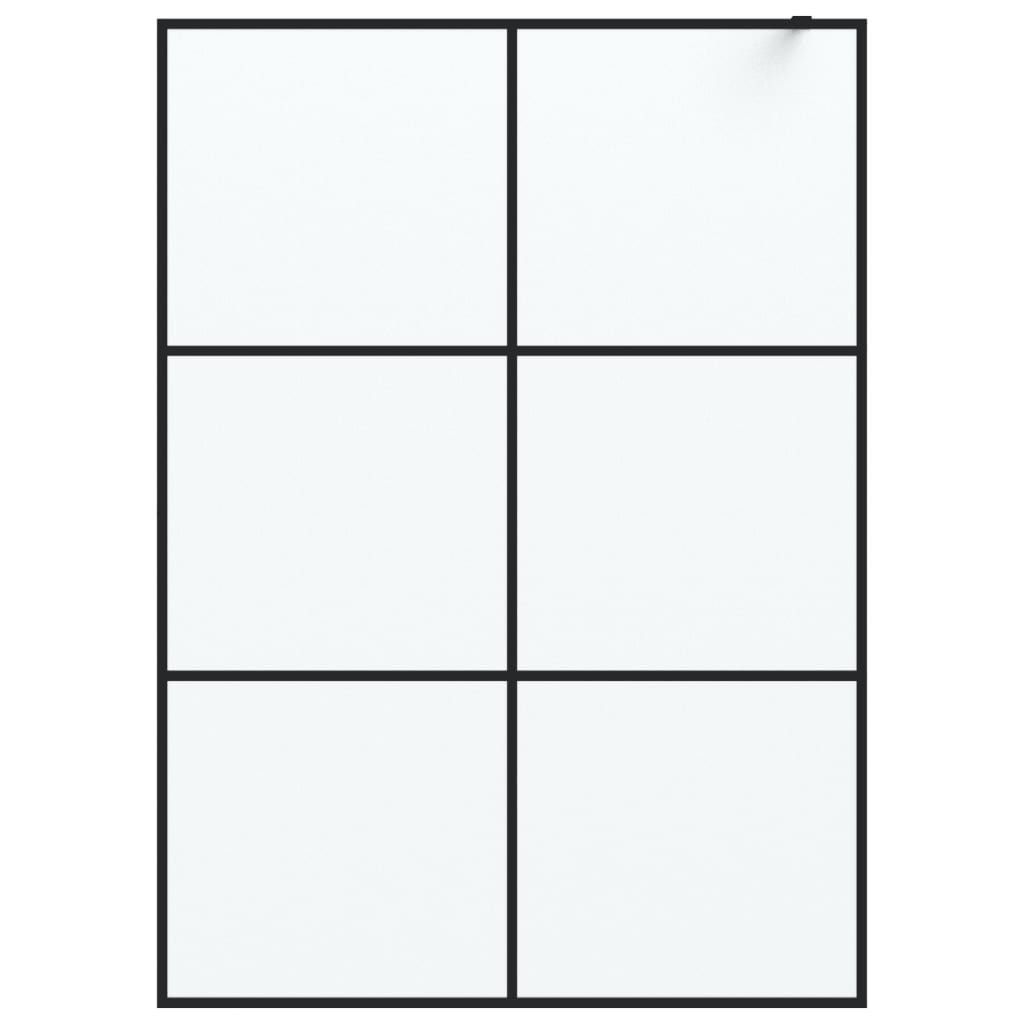 Walk-in Shower Wall Black 140x195 cm Frosted ESG Glass