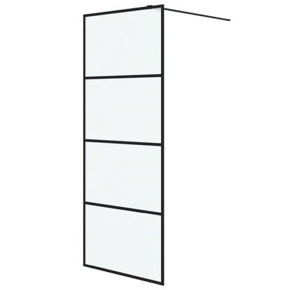 Walk-in Shower Wall Black 80x195 cm Frosted ESG Glass