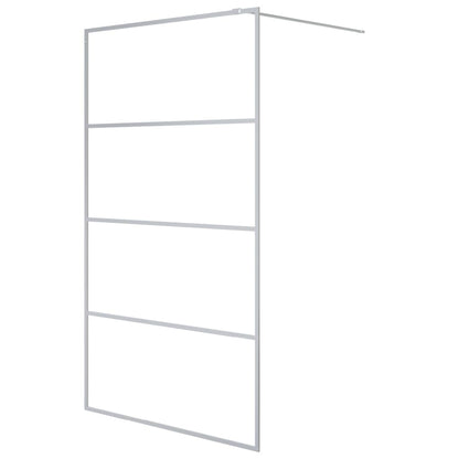 Walk-in Shower Wall Silver 115x195 cm Clear ESG Glass