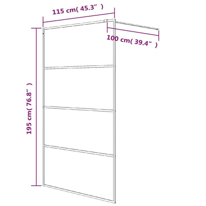 Walk-in Shower Wall Silver 115x195 cm Clear ESG Glass