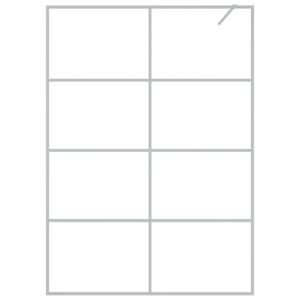 Walk-in Shower Wall Silver 140x195 cm Clear ESG Glass