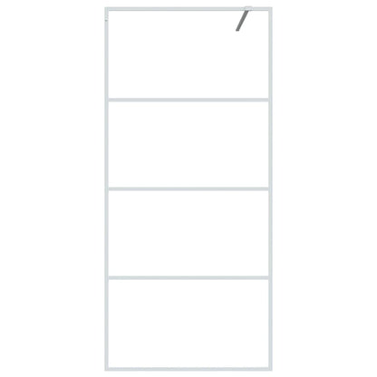 Walk-in Shower Wall White 90x195 cm Clear ESG Glass