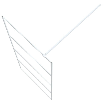 Walk-in Shower Wall White 90x195 cm Clear ESG Glass