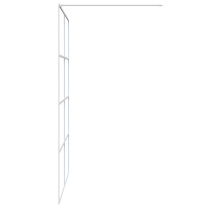 Walk-in Shower Wall White 140x195 cm Clear ESG Glass