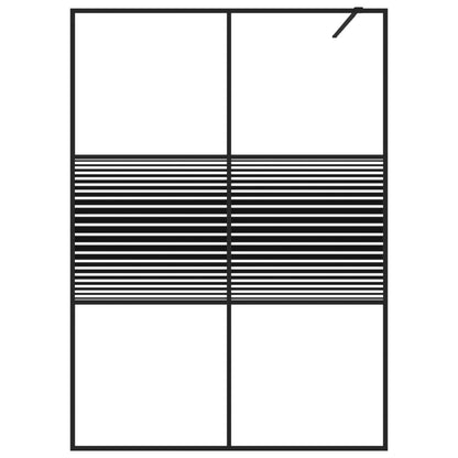 Walk-in Shower Wall Black 140x195 cm Clear ESG Glass