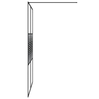 Walk-in Shower Wall Black 140x195 cm Clear ESG Glass