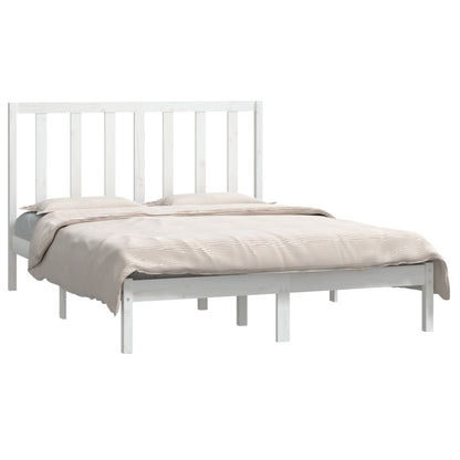 Bed Frame without Mattress White 140x190 cm Solid Wood Pine